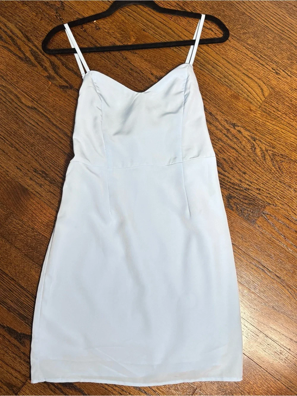 Hello Molly Light Blue Spaghetti-Strap Mini Dress Tie back Sz 6 Homecoming